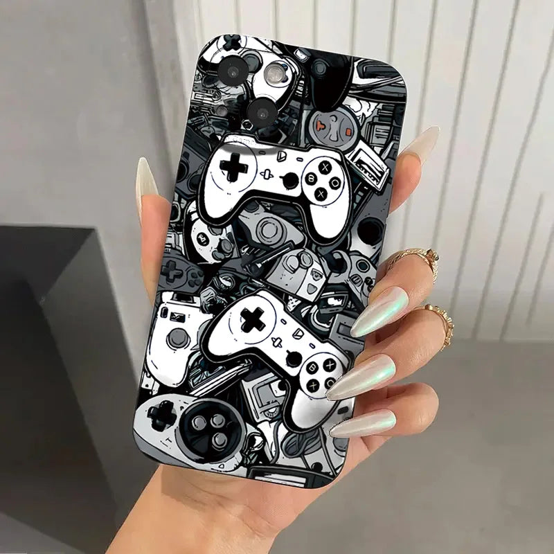 Gamer-Themed Half-Wrapped Phone Case