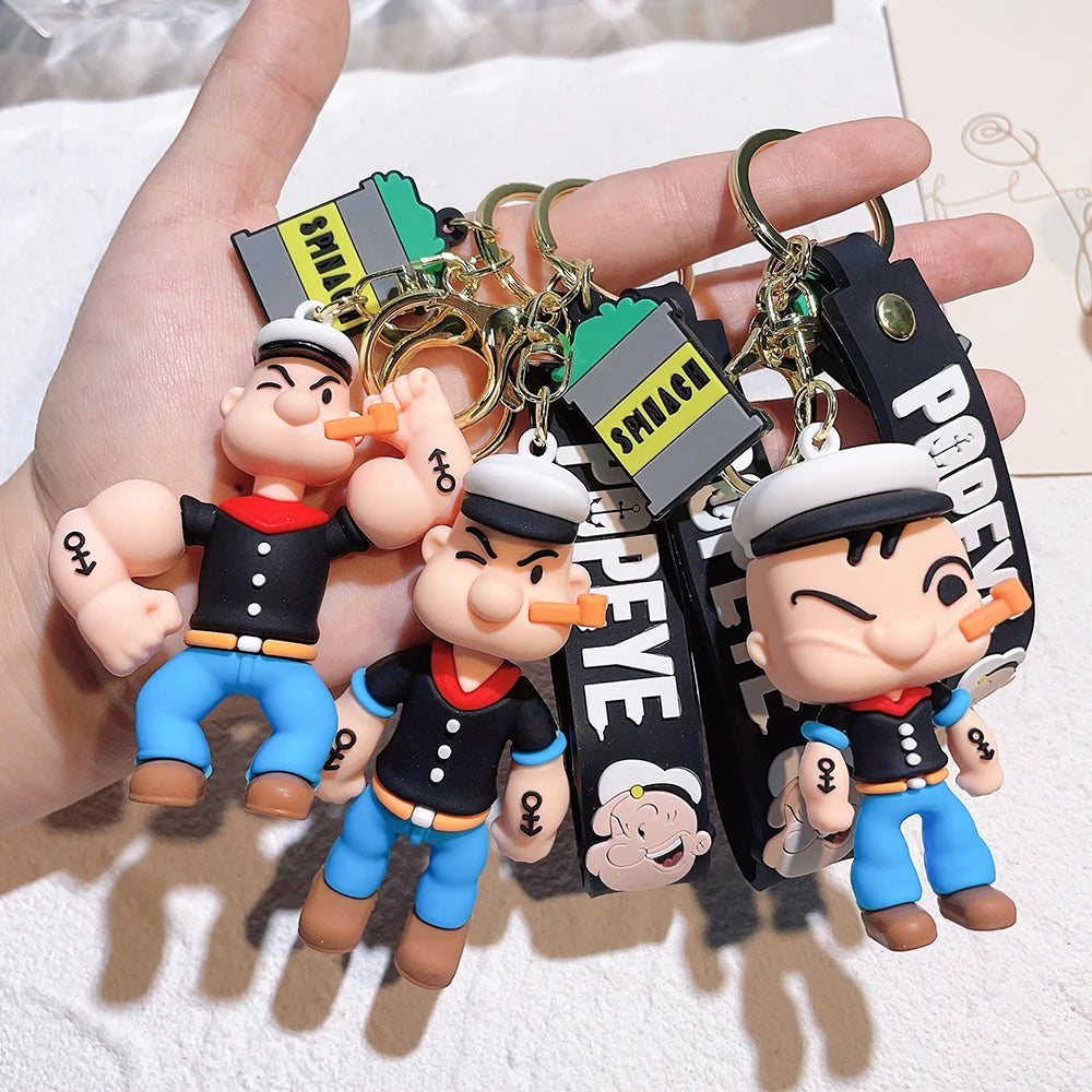 Popeye Cartoon Keychain Figure – Classic Collectible Gift