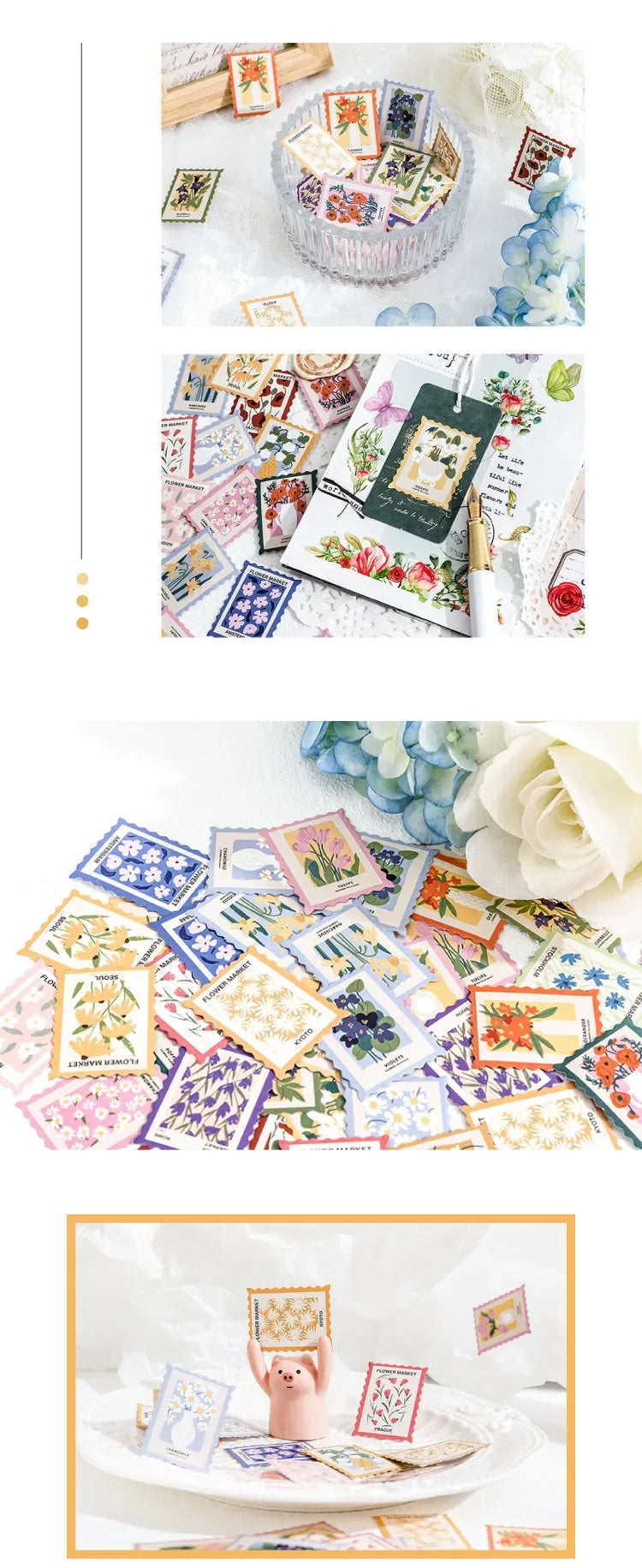 ✨💌 Vintage-Inspired Decorative Stamp Stickers 💌✨