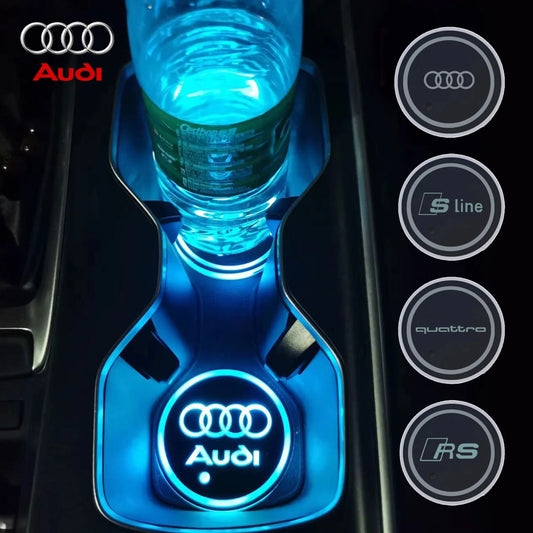 LED Luminous Car Cup Holder Coasters – Audi Edition