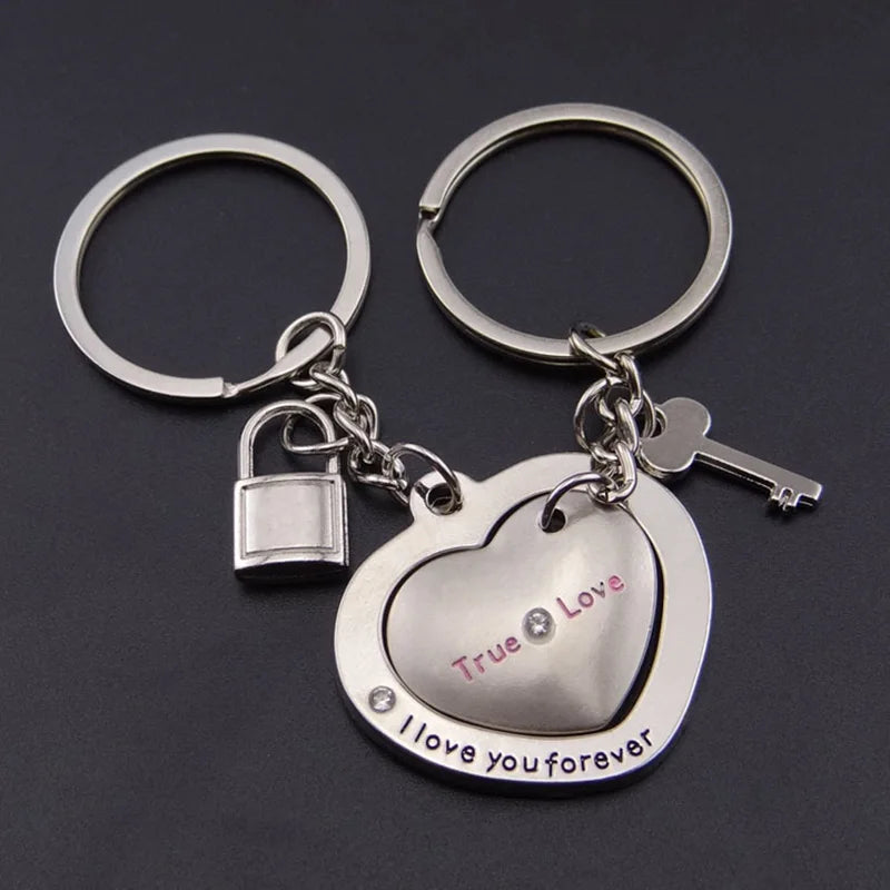 Love Lock Heart Keychain