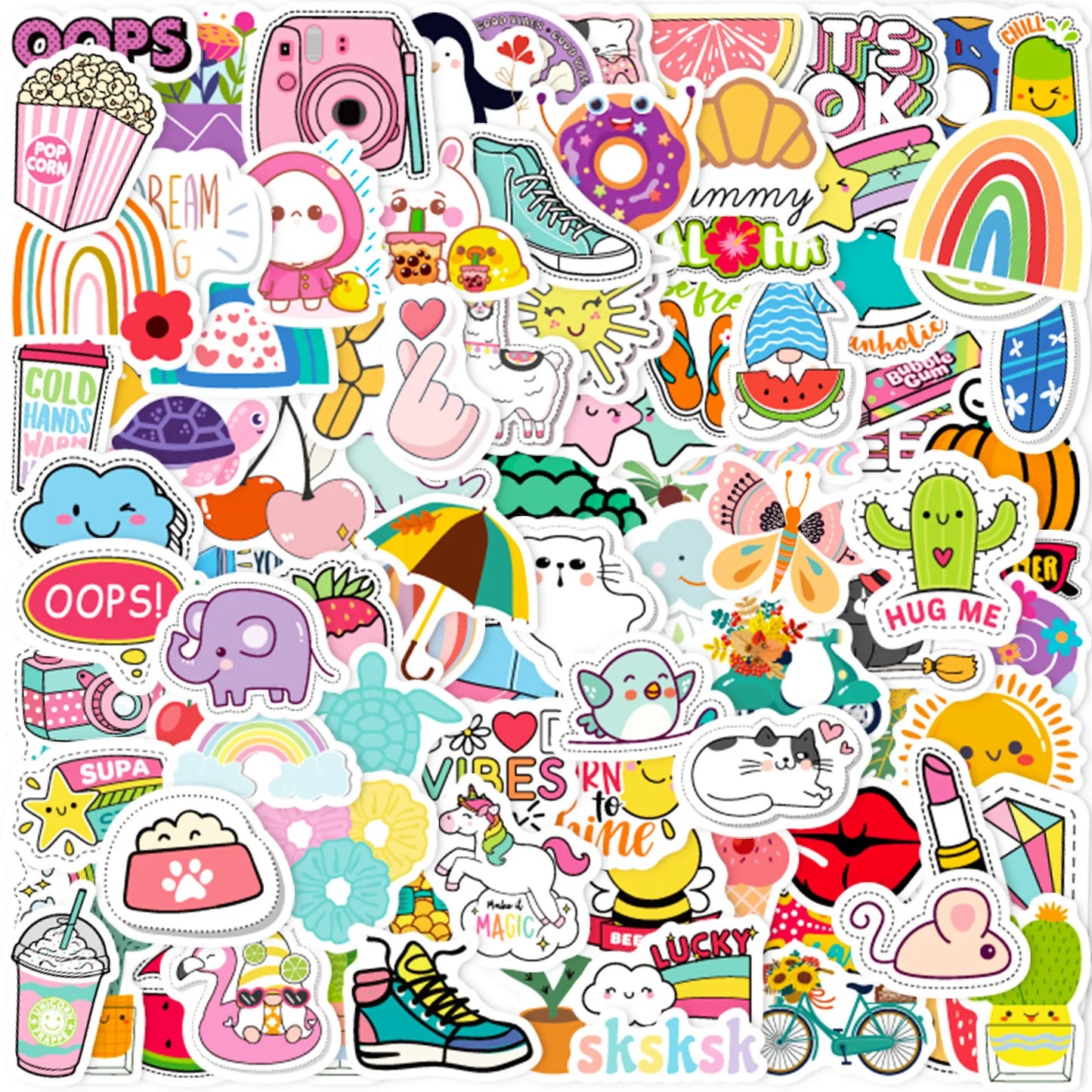 🌈✨ Whimsical Kawaii Sticker Pack/100pcs ✨🌈