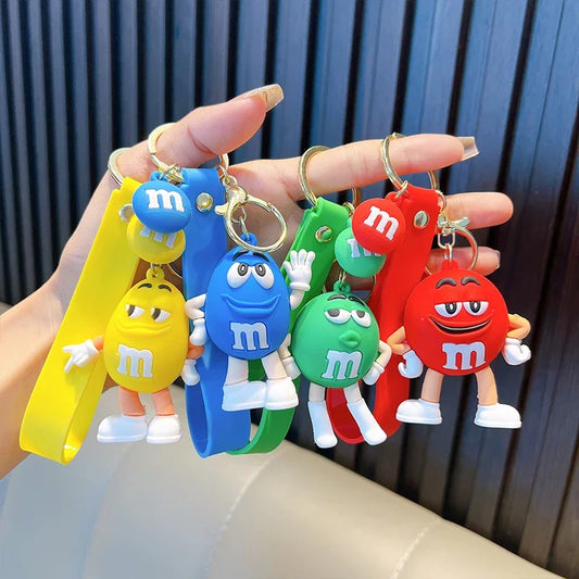 M&M's Style Keychain Set – Colorful Candy Character Charms 🍬🔑