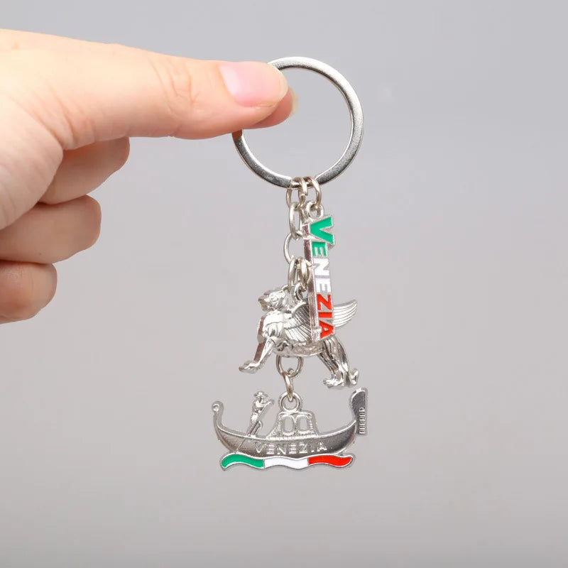 🌍 World Travel Souvenir Keychains – Canada, Germany, Italy
