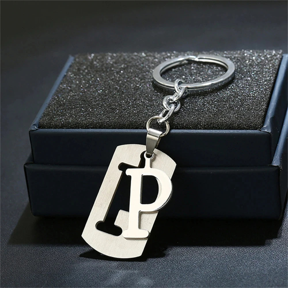 Stainless Steel A-Z Letters Keychain