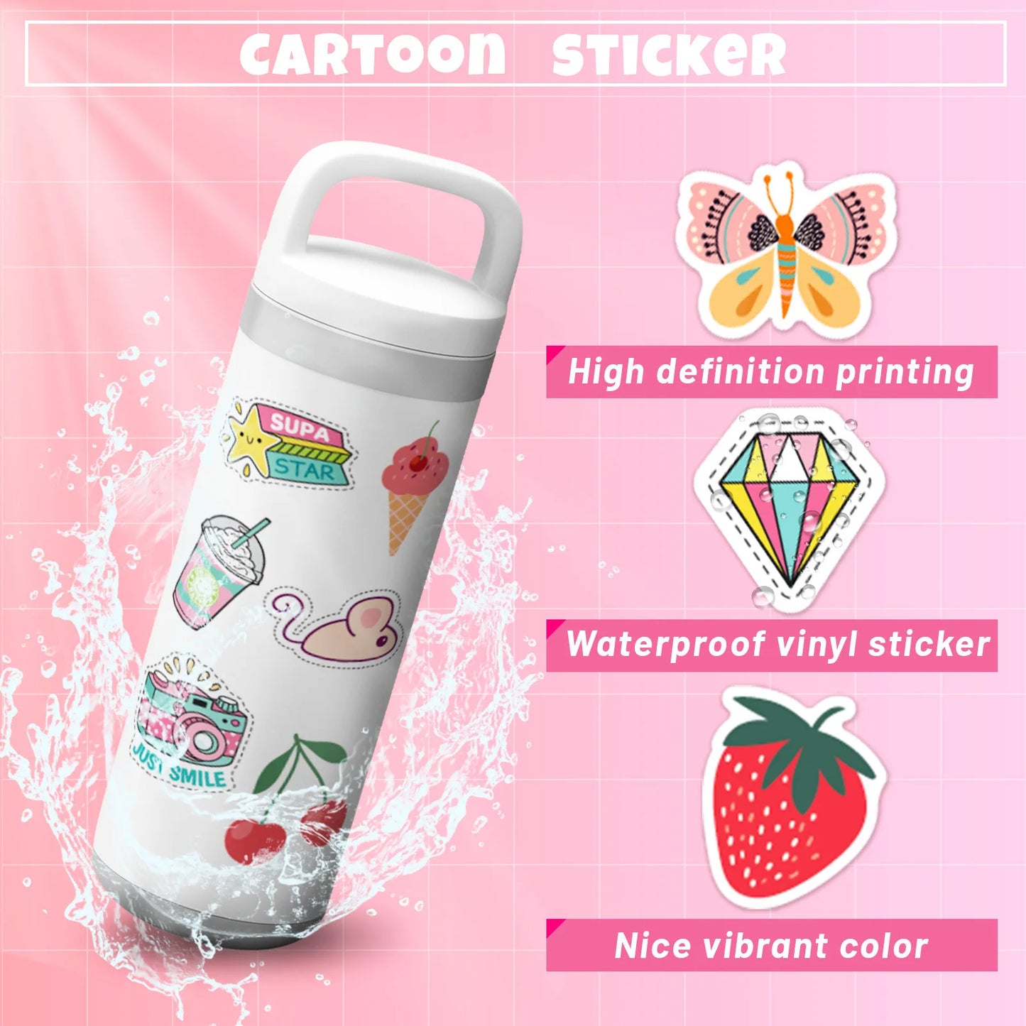 🌈✨ Whimsical Kawaii Sticker Pack/100pcs ✨🌈