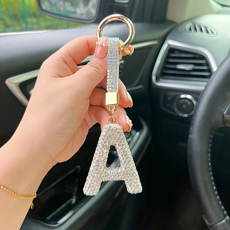 ✨ Sparkling Letter Keychain – Rhinestone Initial Charm ✨