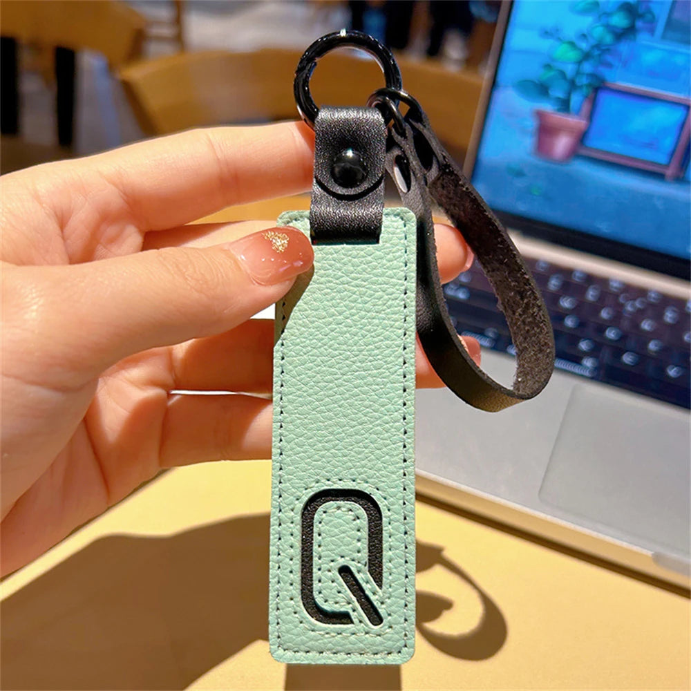 Custom Leather Initial Keychain