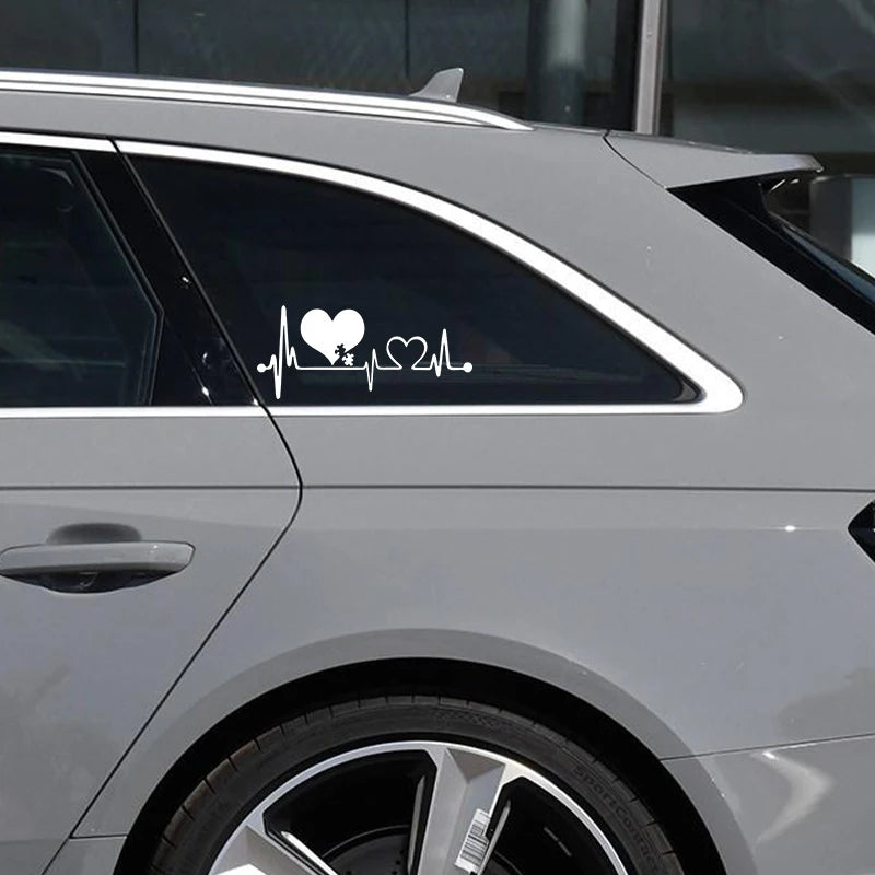🌈 Colorful Heartbeat Dog Car Sticker – Love for Pets on the Go 🐾💖