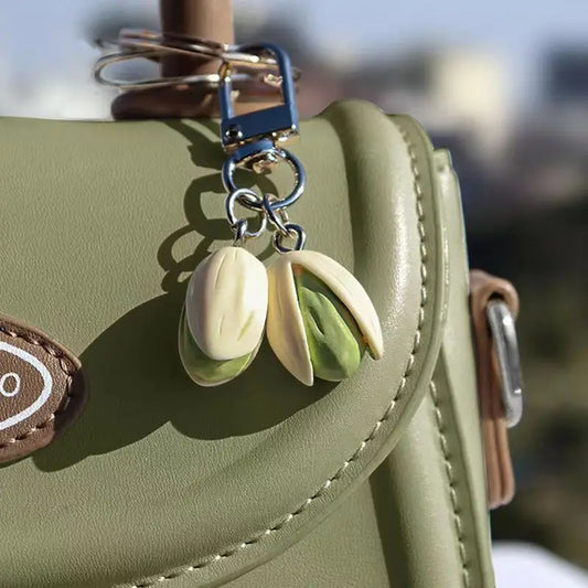 🥜 Cute Pistachio Keychain – Fun & Unique Bag Charm Accessory