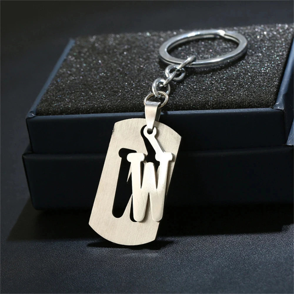 Stainless Steel A-Z Letters Keychain