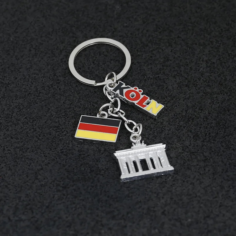 🌍 World Travel Souvenir Keychains – Canada, Germany, Italy