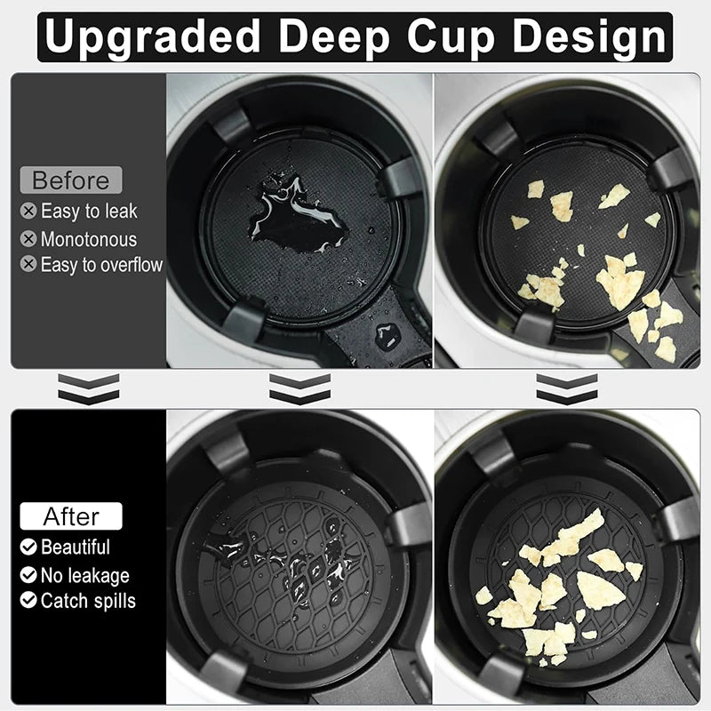 🛻 Car Cup Holder Coasters – Anti-Slip Silicone Mats (Set of 4) 🧼🖤