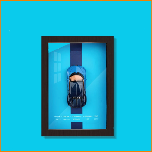 🖼️ 1:32 Framed 3D Sports Car Model – Metal Racing Art for Display & Gifts 🏁